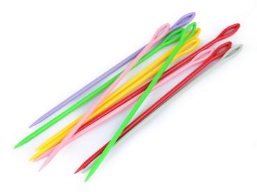 Kunststoff Sticknadeln 15 cm Länge 10er Pack Bunt